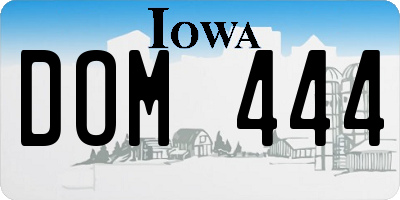 IA license plate DOM444