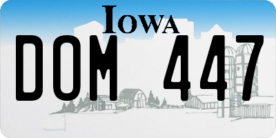 IA license plate DOM447
