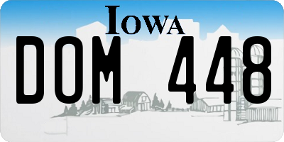 IA license plate DOM448