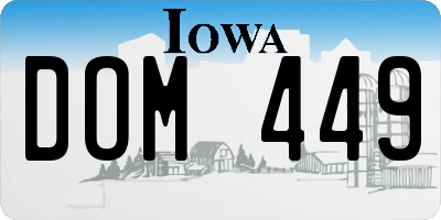 IA license plate DOM449