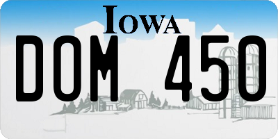 IA license plate DOM450