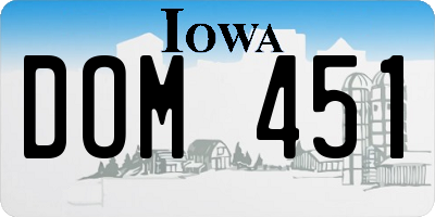 IA license plate DOM451