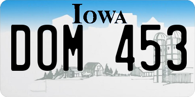IA license plate DOM453