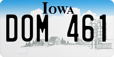 IA license plate DOM461