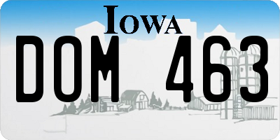 IA license plate DOM463