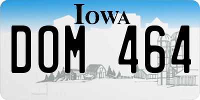 IA license plate DOM464