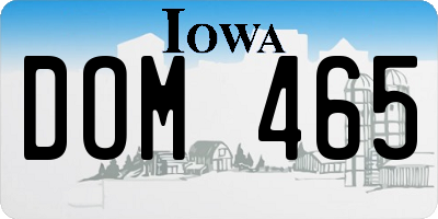 IA license plate DOM465