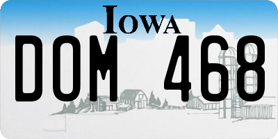 IA license plate DOM468