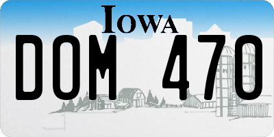 IA license plate DOM470