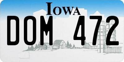 IA license plate DOM472