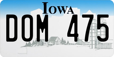 IA license plate DOM475