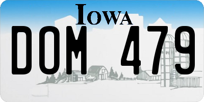 IA license plate DOM479