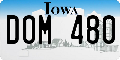 IA license plate DOM480