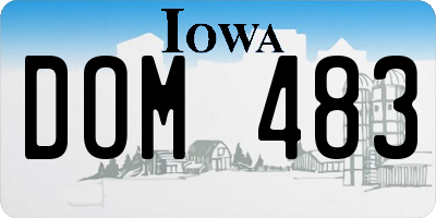 IA license plate DOM483