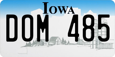 IA license plate DOM485