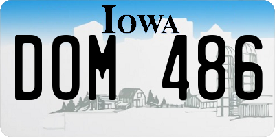 IA license plate DOM486