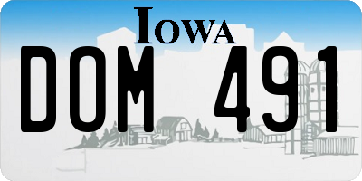 IA license plate DOM491