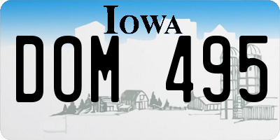 IA license plate DOM495