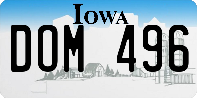 IA license plate DOM496