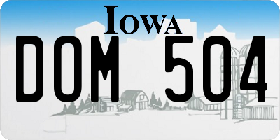 IA license plate DOM504