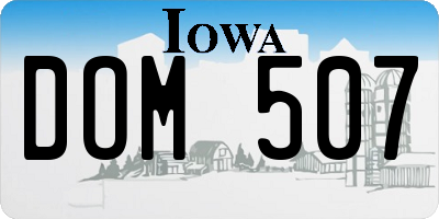 IA license plate DOM507