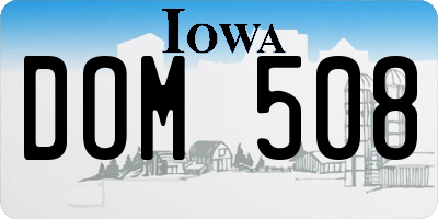 IA license plate DOM508