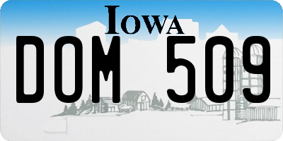 IA license plate DOM509
