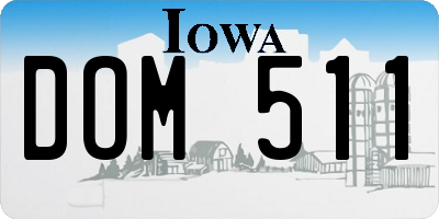 IA license plate DOM511