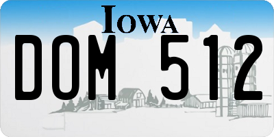 IA license plate DOM512