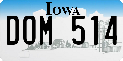 IA license plate DOM514