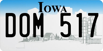 IA license plate DOM517