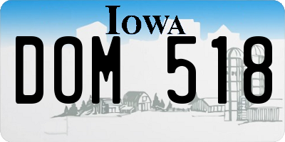 IA license plate DOM518