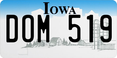 IA license plate DOM519