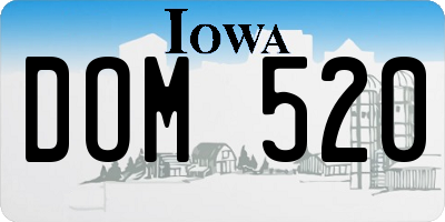 IA license plate DOM520