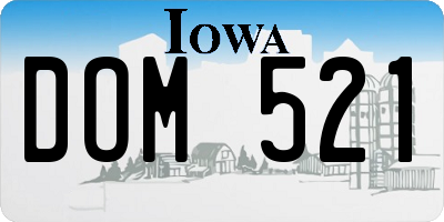 IA license plate DOM521