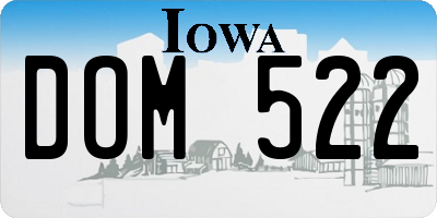 IA license plate DOM522