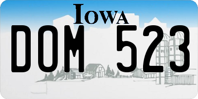 IA license plate DOM523