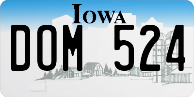 IA license plate DOM524