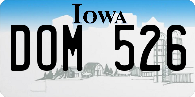IA license plate DOM526
