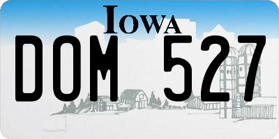 IA license plate DOM527