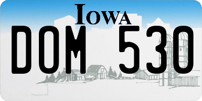 IA license plate DOM530