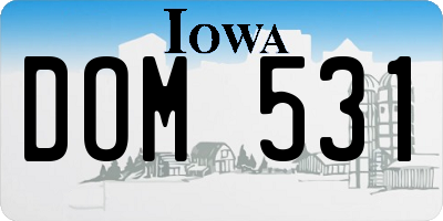 IA license plate DOM531