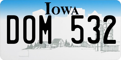 IA license plate DOM532
