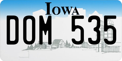 IA license plate DOM535