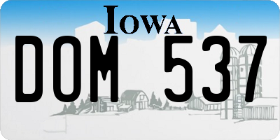 IA license plate DOM537