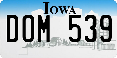 IA license plate DOM539