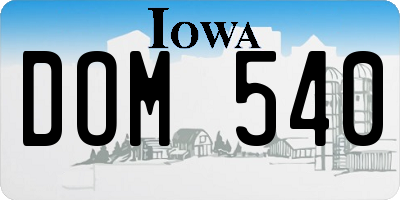 IA license plate DOM540