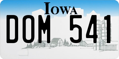 IA license plate DOM541