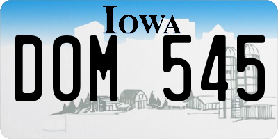 IA license plate DOM545