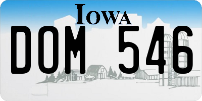 IA license plate DOM546